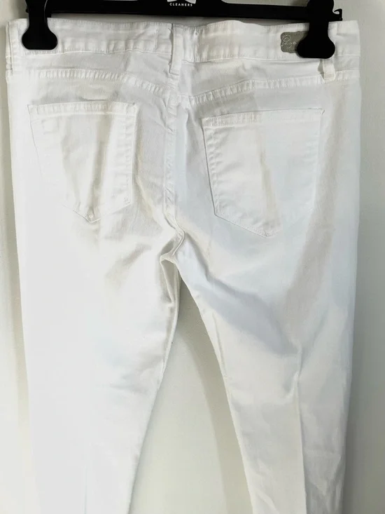 PAIGE Skyline Peg Skinny Jeans Optic White Size 31 Mid Rise Ankle EUC - Picture 8 of 9
